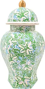 Lilly Pulitzer Chinoiserie Ginger Jar — Glisten Green & Blue Floral
