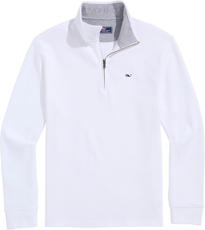 Vineyard Vines Men's Solid Saltwater Quarter-Zip (White Cap)
