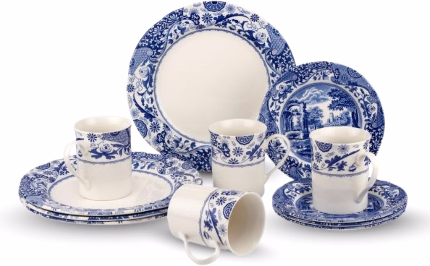 Spode Blue Italian Brocato 12-Piece Dinnerware Set — Service for 4