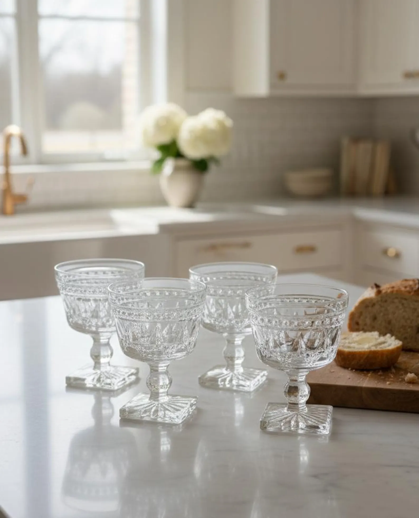 Vintage 1930s Imperial Cape Cod Glass Goblets (Set of 4)