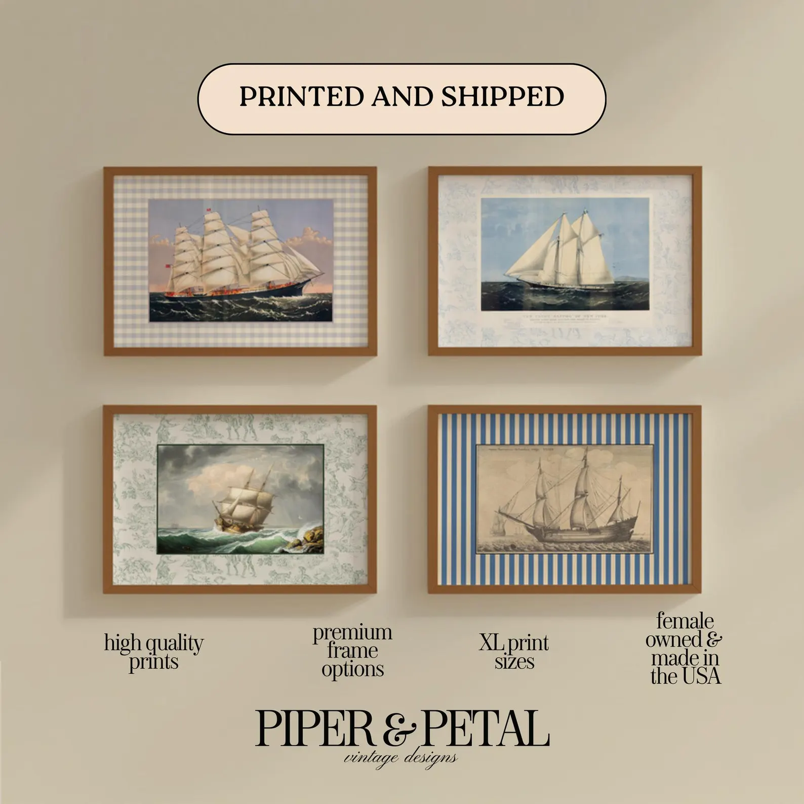 Vintage Sailing Art Prints — Nautical Collection