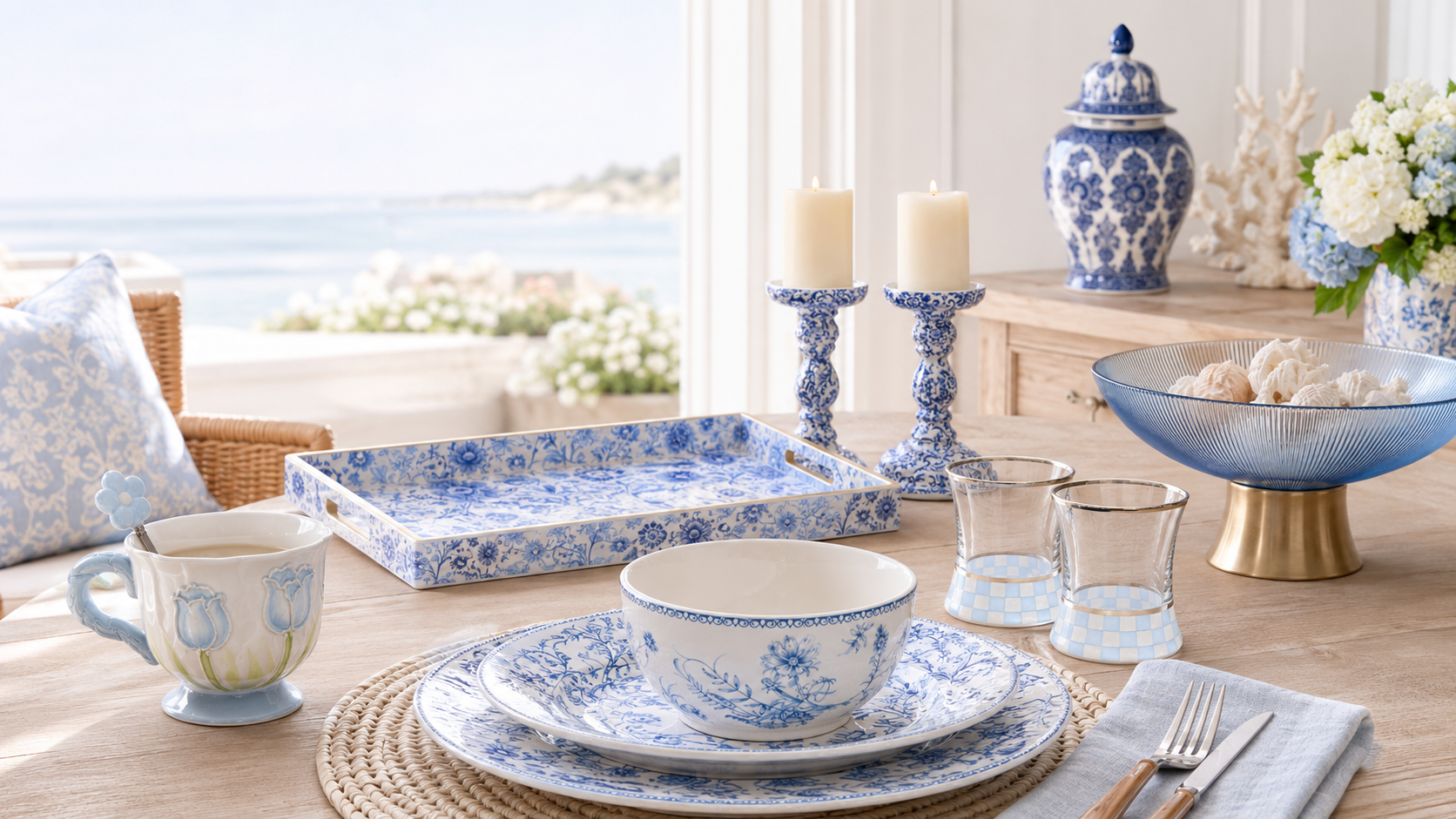 The Blue & White Morning Table