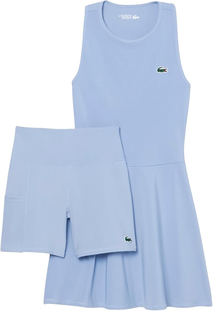 Lacoste Women's Ultra Dry Sport Tennis Dress with Shorts (Aphylla Blue)