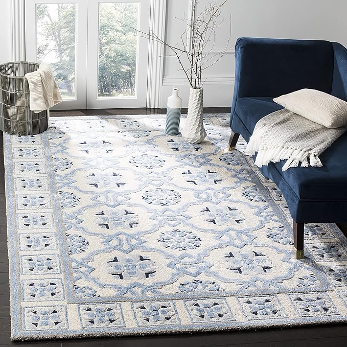 Safavieh Blossom Blue & Ivory Medallion Rug — Handmade Wool