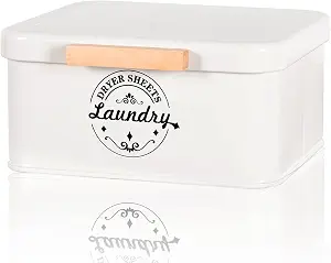 Farmhouse Dryer Sheet Container with Wood Lid Handle