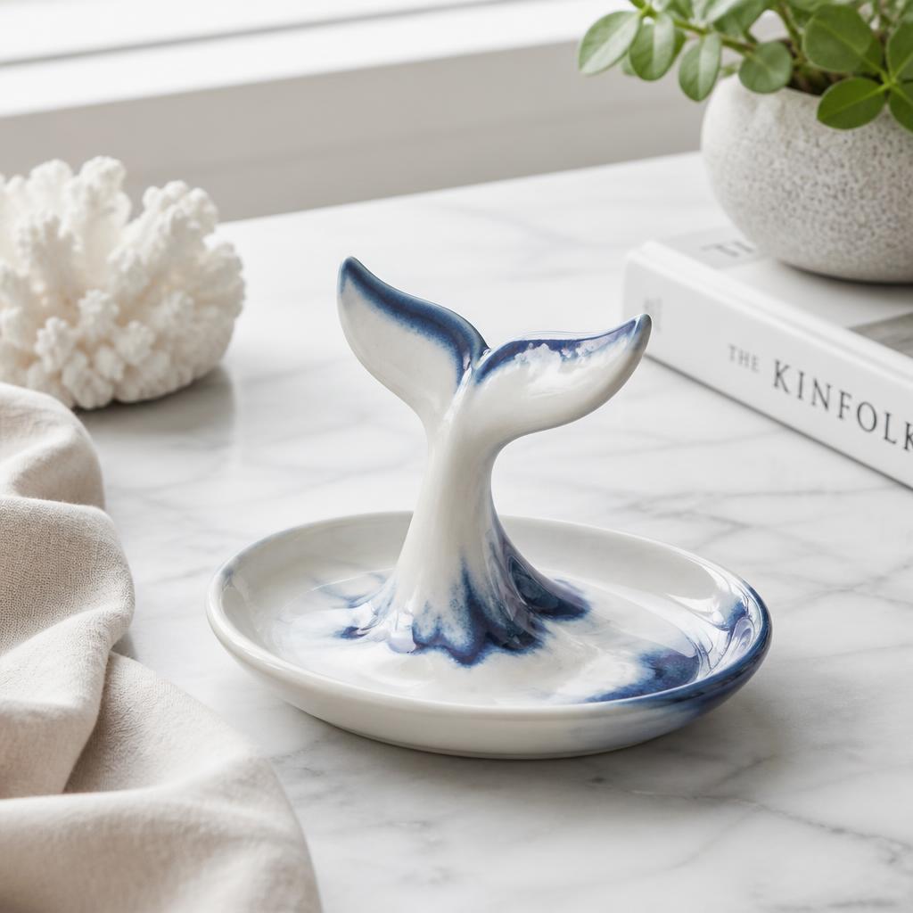 Whale Tail Catchall Tray — Ceramic Jewelry Dish
