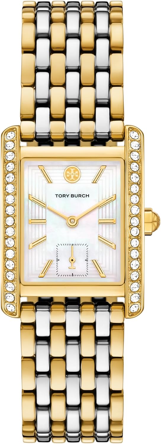 Tory Burch Eleanor Two-Tone Stainless Steel Watch (Mother-of-Pearl)