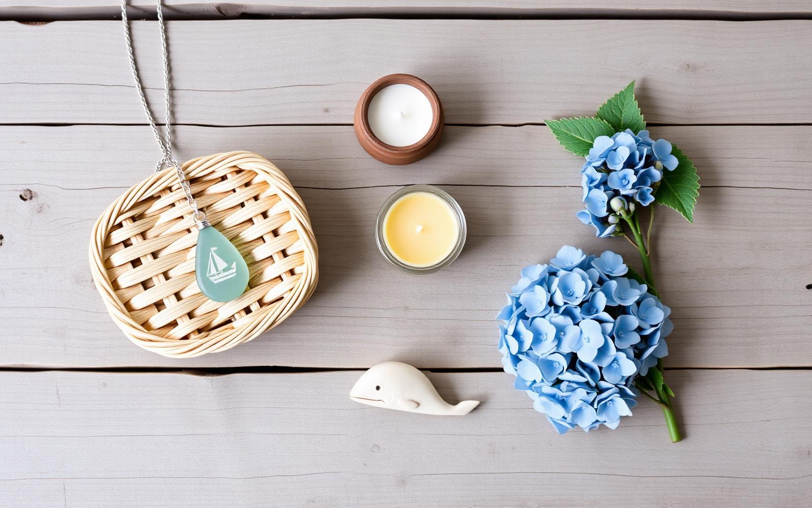 Handmade island goods on cedar wood